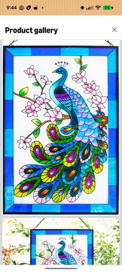 Chambtalie Peacock Stained Glass Hanging Garden Handmade Painted Peacock Wall Window Decor Decorative Suncatcher Panel…

New in box 

I have 2 let me 