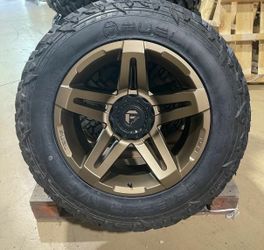5) 20X12 Fuel D765 SFJ Bronze Wheels 35" MT Tires 5x5 Jeep Wrangler JK JL TPMS-WE FINANCE