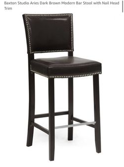Abbyson Living 30" Napa Brown Leather Bar Stool