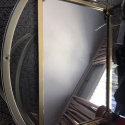 Large Vintage Gold Mirror Tray 