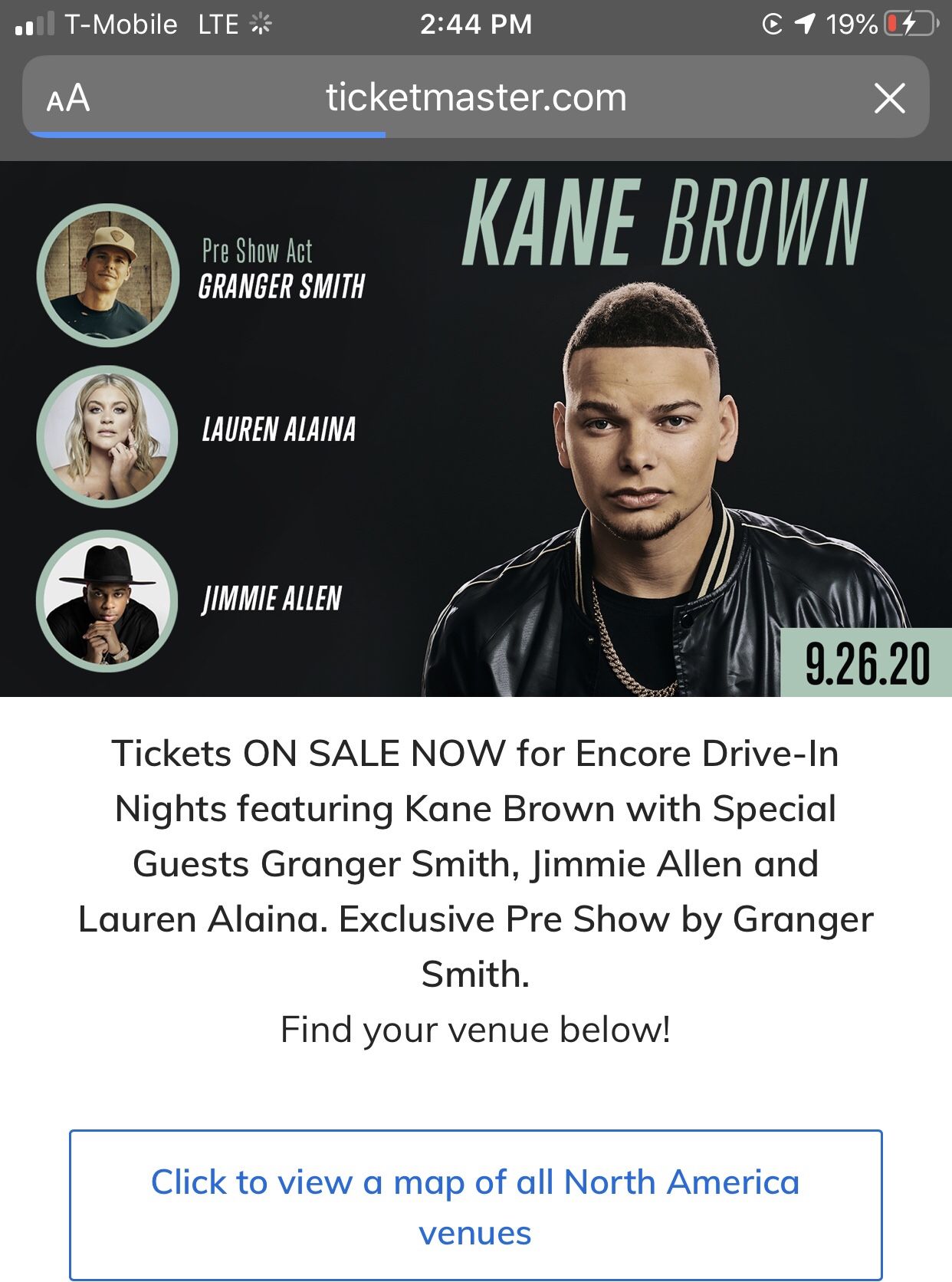 Kane Brown Drive in Concert