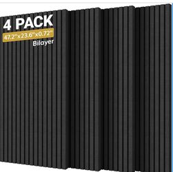 Dual-Layer Thickened Acoustic Wall Panels-4 Pack 47.2"x23.6"x0.72 black new