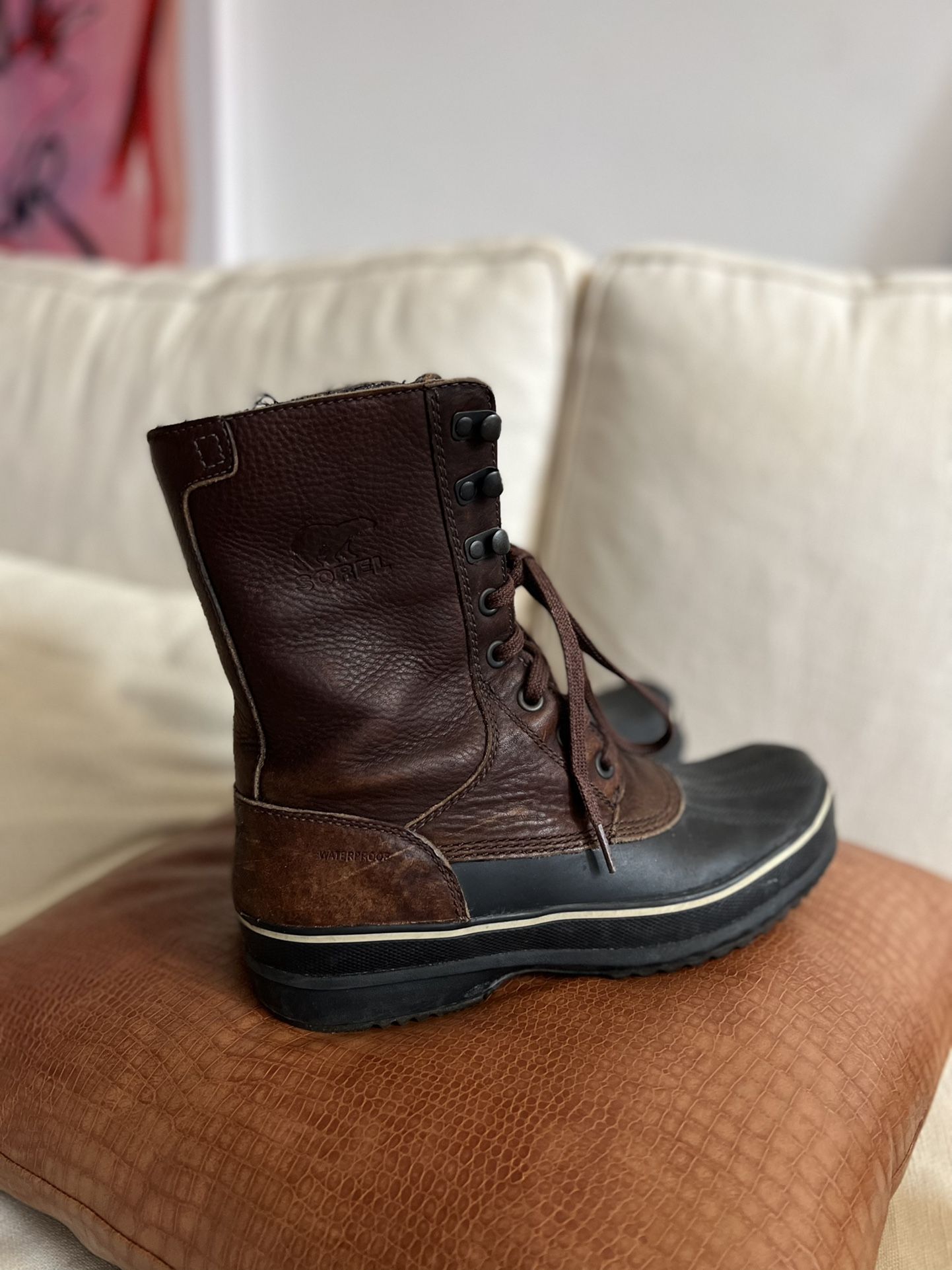 Sorel Mens Waterproof Leather Snow Rain Boots