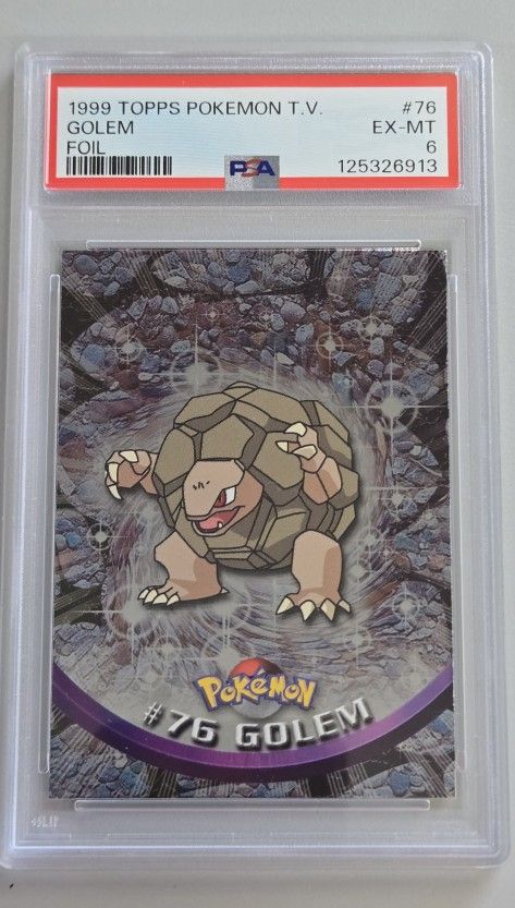 1999 Topps Pokemon TV Golem #76 Foil 1st edition Blue Logo PSA 6 EX-MT