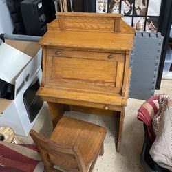 Antique child’s desk And Chair 