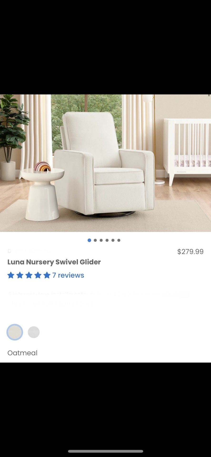 Chair/ Luna Nursery Swivel Glider/ Nursery/ Furniture/ Livingroom/ Baby/ Glider/ New