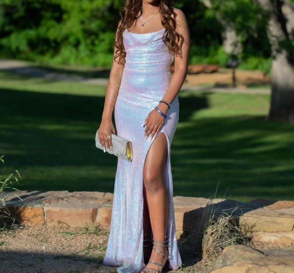 Lavender Sequin Prom Dress 