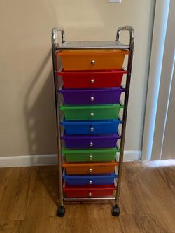 Multicolor Rolling Cart