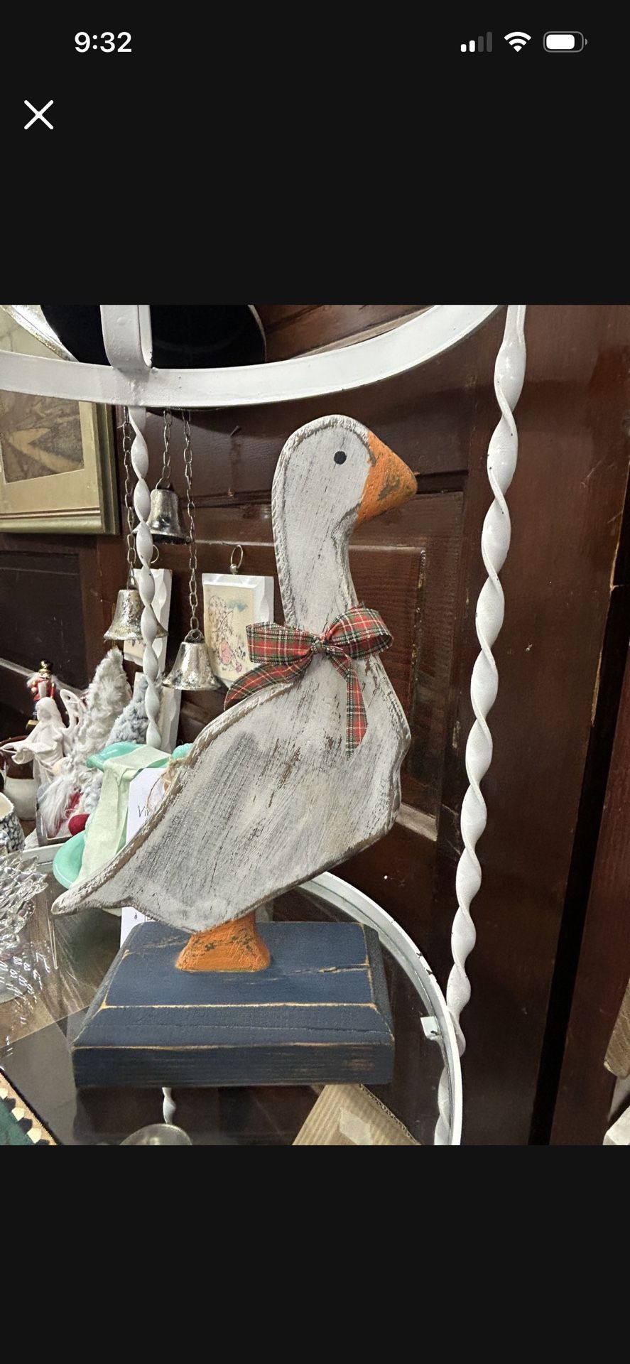 Vintage Wooden Goose Decor