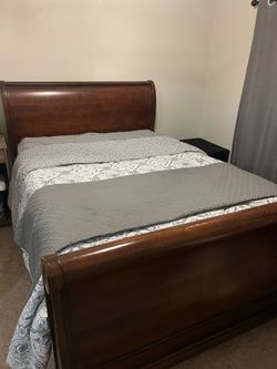 Queen Dark Wood Bed Frame