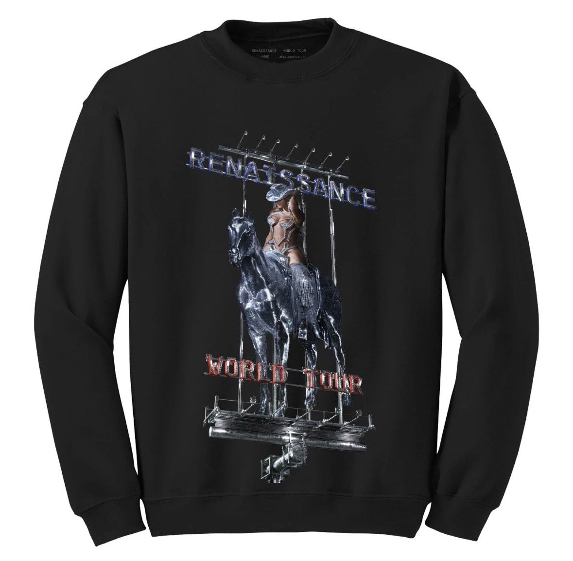 Beyoncé Renaissance World Tour Black Billboard Crewneck Sweatshirt L Unopened