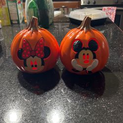 Mickey And Minnie Pumpkins Battery Operated