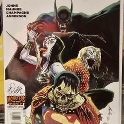 Justice League #35 Monsters of the Month Variant signed by  Doug Mahnke