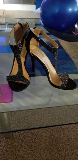 Chinese Laundry Black Iridescent Glitter Sandals Size 7.5