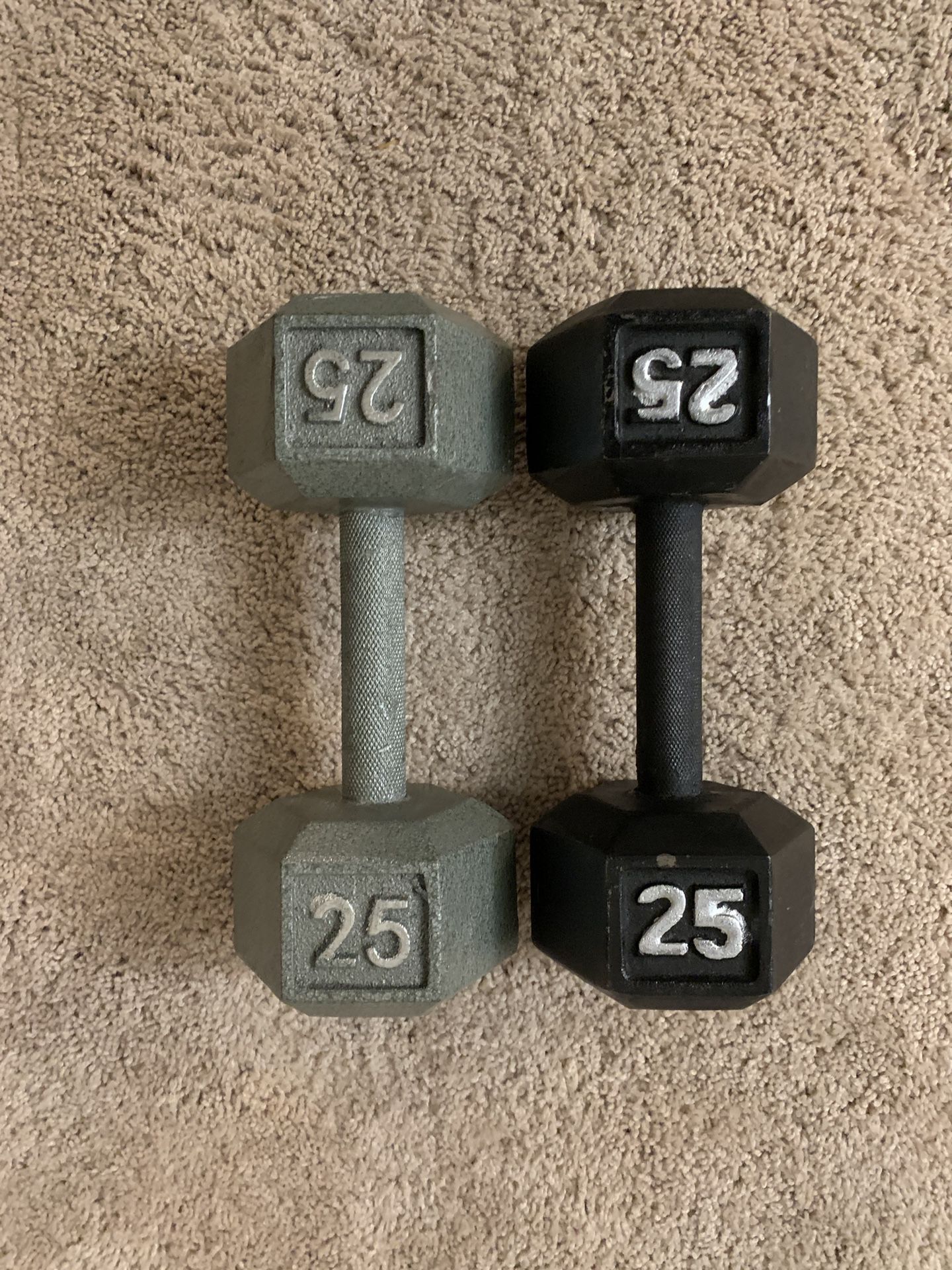 Dumbbells - Pair of 25s - Total 50 Pounds 