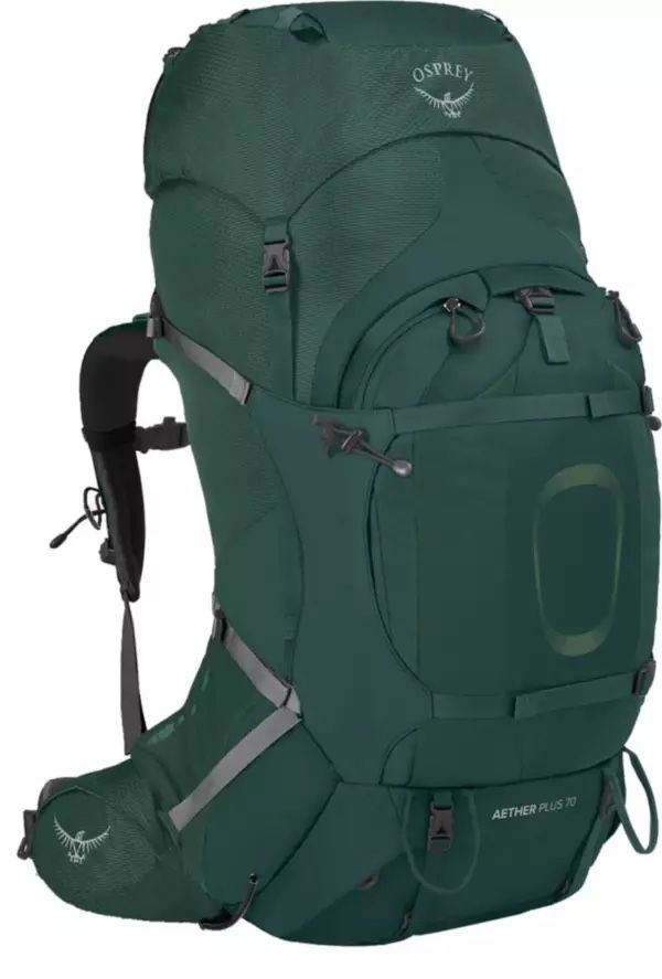 Osprey Aether Plus 70 Pack (backpacking). Green, L/XL
