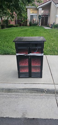 Free glass wood hutch dresser display case
