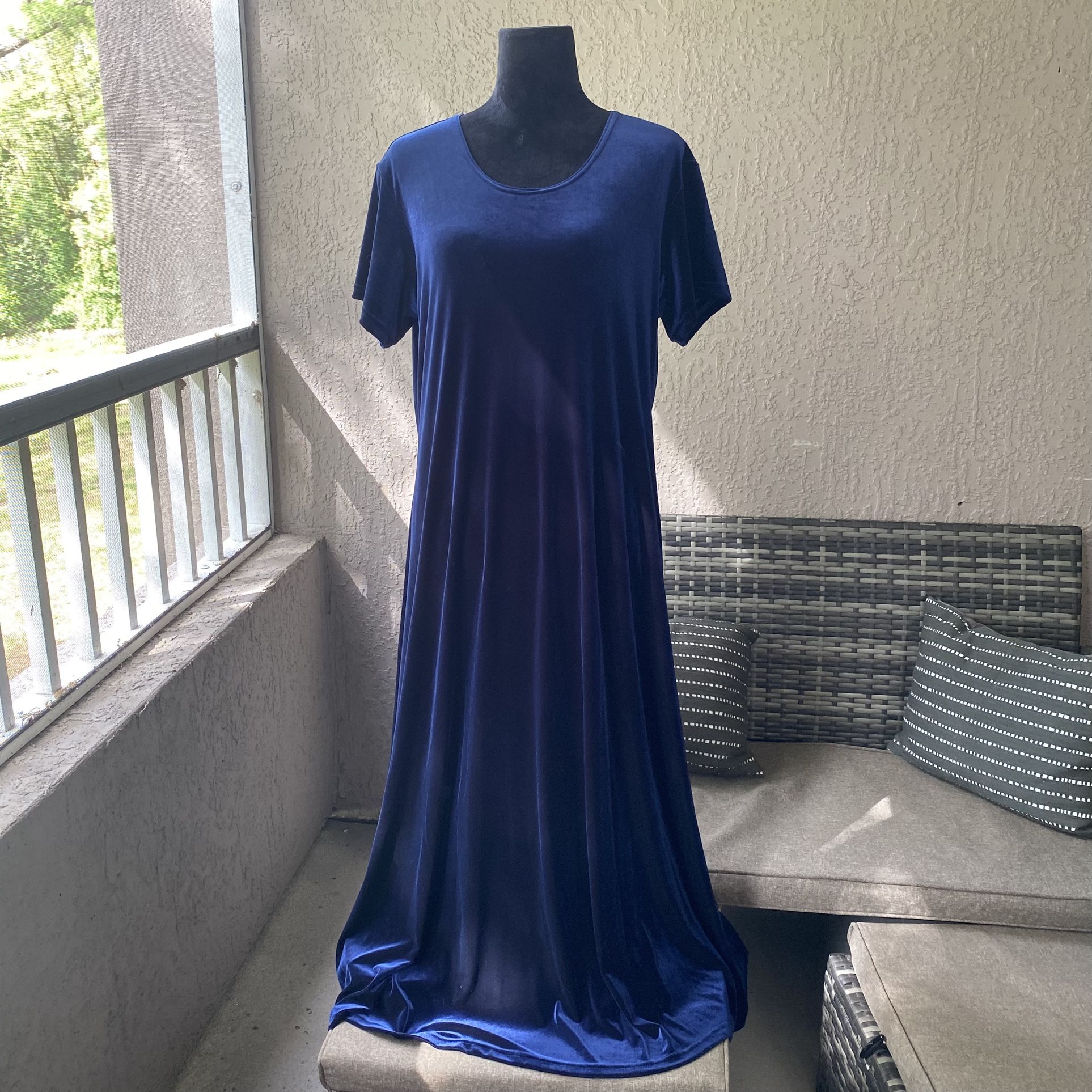Blue Velvet Maxi Dress by Impressions of California