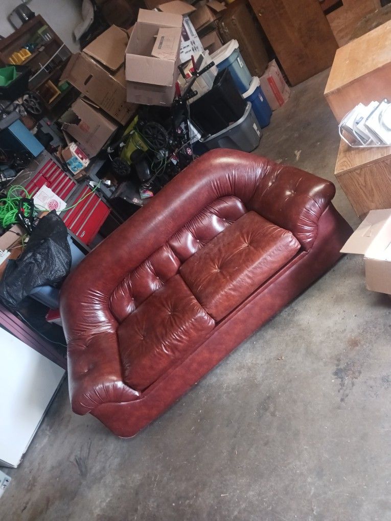 Kroehler Leather Sofa