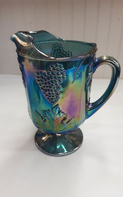 Vintage Carnival Glass Grape Harvest Pitcher- Located in Shelton