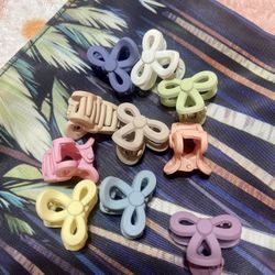 10pcs Mini Bow Shape Hair Clips