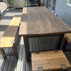 Patio/Deck Custom Made Table w/benches.  