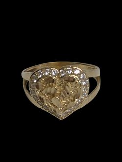 Gold Nugget heart ring #31465