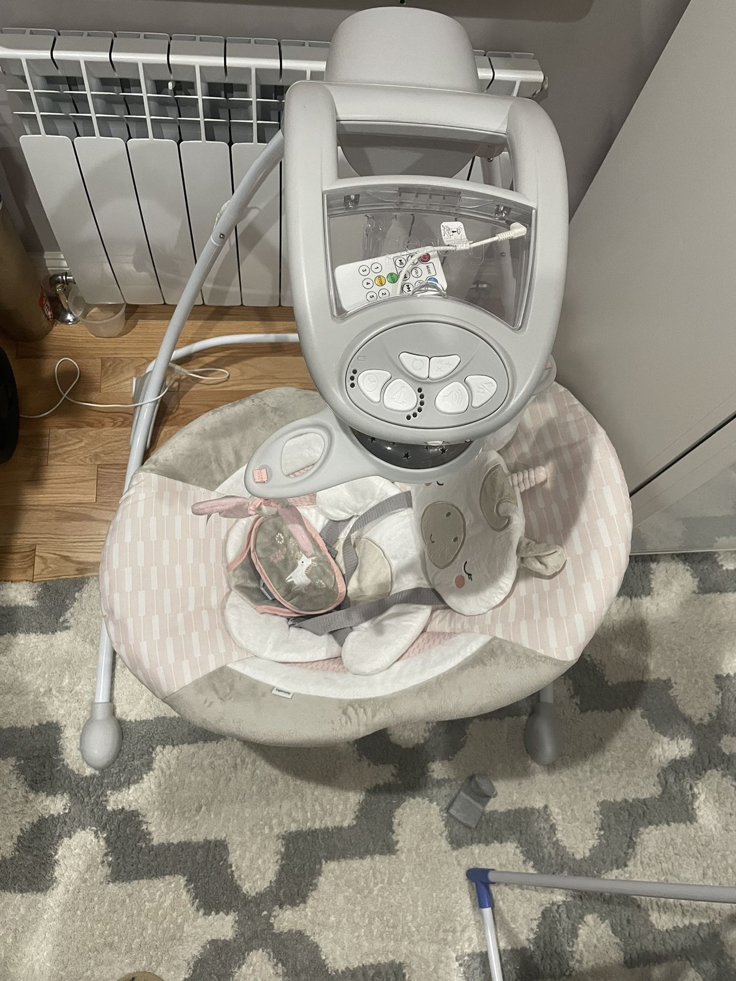 Ingenuity InLighten Baby Swing - Easy-Fold Frame & Light Up Mobile - Twinkle Tails