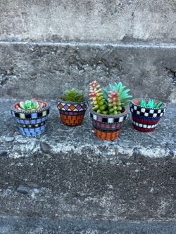 Small Ceramic Mosaic Pots