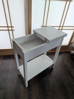 White End Table With Storage