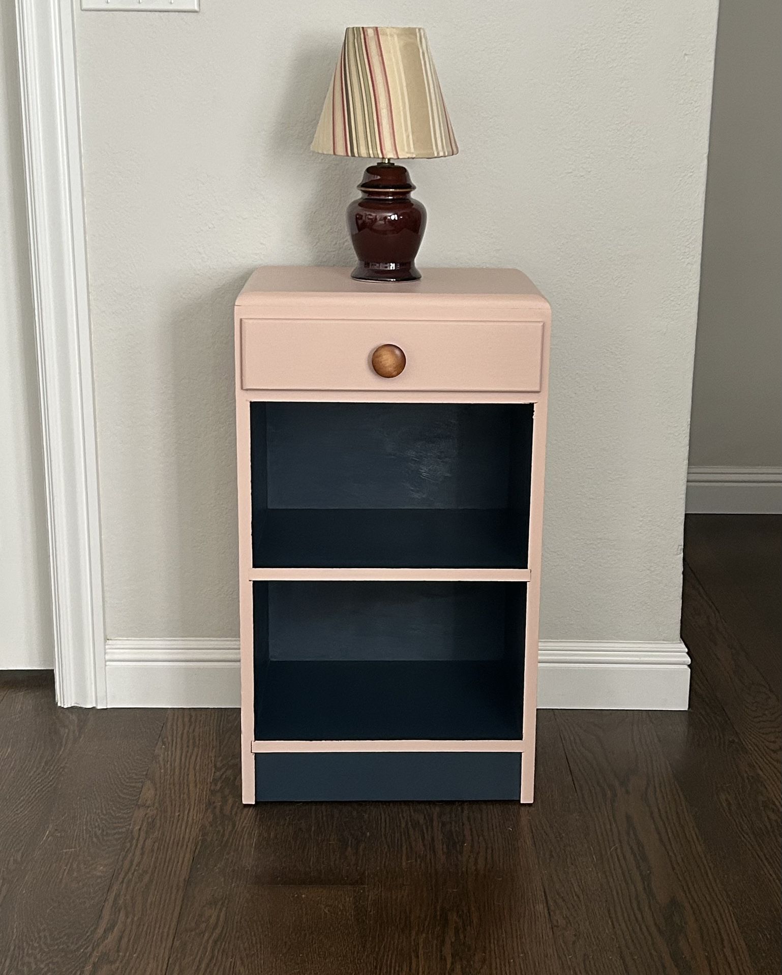 Art Deco Style Pink & Blue Side Table
