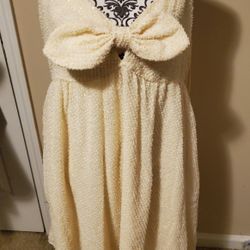 Women Cream Spaghetti Strap Mini Dress Size Large
