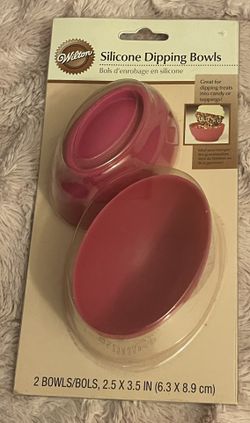 Wilton 2pk Pink Silicone Dipping Bowls New