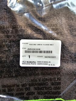 Subaru Ascent Onix Edition Floor Mats