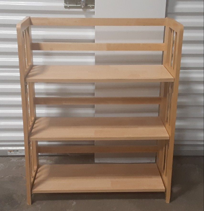 NATURAL WOOD FOLDING BOOKSHELF WITH FREE DELIVERY 