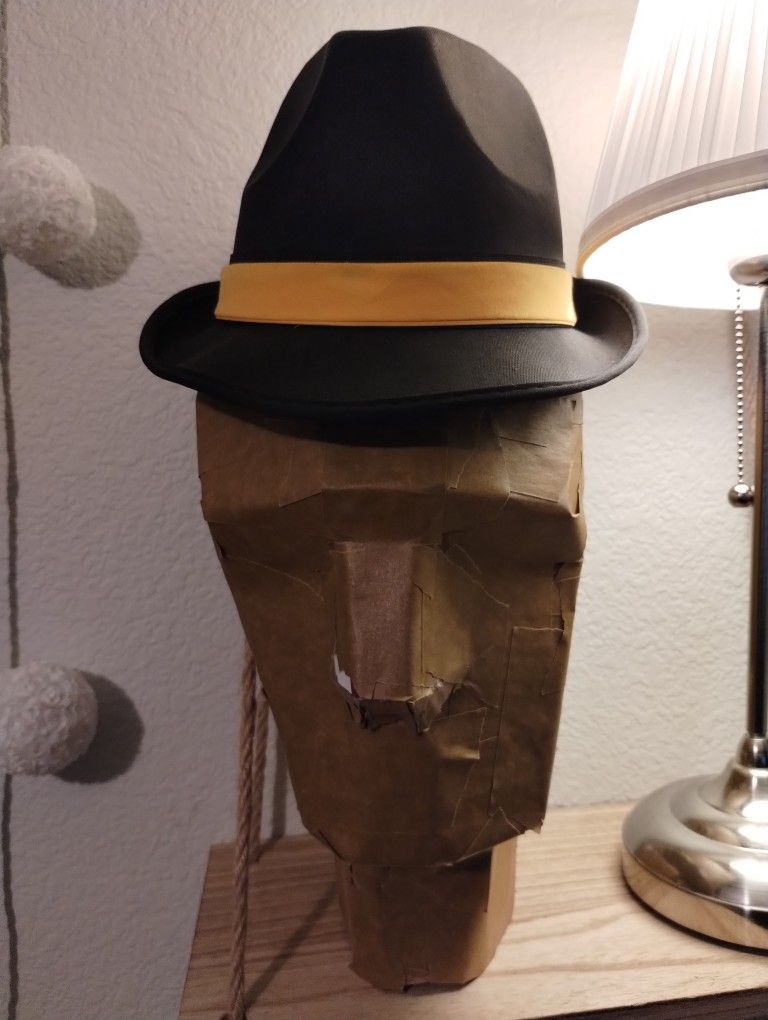 A Mummified Cardboard Mannequin Head