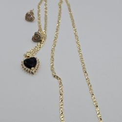 Mother's Day Beautiful Set Chain With Earrings Gold-plated 