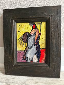 Original Native American "Warrior" Oil Painting R.A. Chailo 2010 Custom Framed