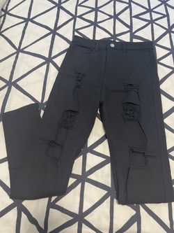 Black Skinny Ripped Pant Size S