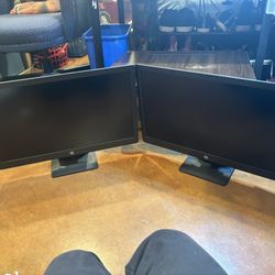 Dual HP ProDisplay P240va LED Monitor