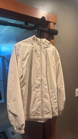 Cream Lightweight Zip-Up Windbreaker Jacket size L