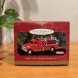Vintage Christmas Ornament Fire truck 