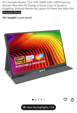 KYY Portable 15.6” Monitor