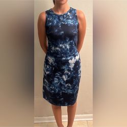 Tie-Dye Blue and White Dress