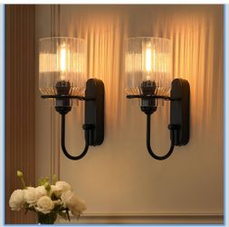 Cancomzone Set of 2 wall lights, modern black vanity lights - New In Box 