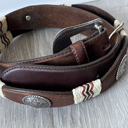 Vintage Tony Lama Women’s Brown Leather Western Style Belt