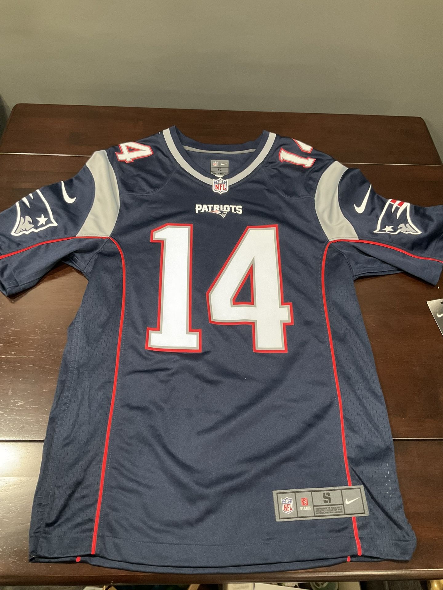 NWT BRANDON COOKS #14 NEW ENGLAND PATRIOTS NAVY NIKE GAME DAY JERSEY