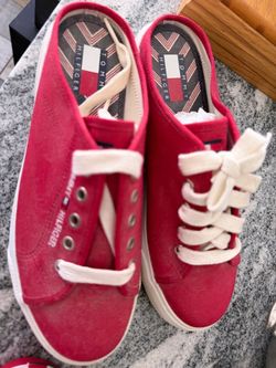 Tommy Hilfiger Red Canvas Sneakers