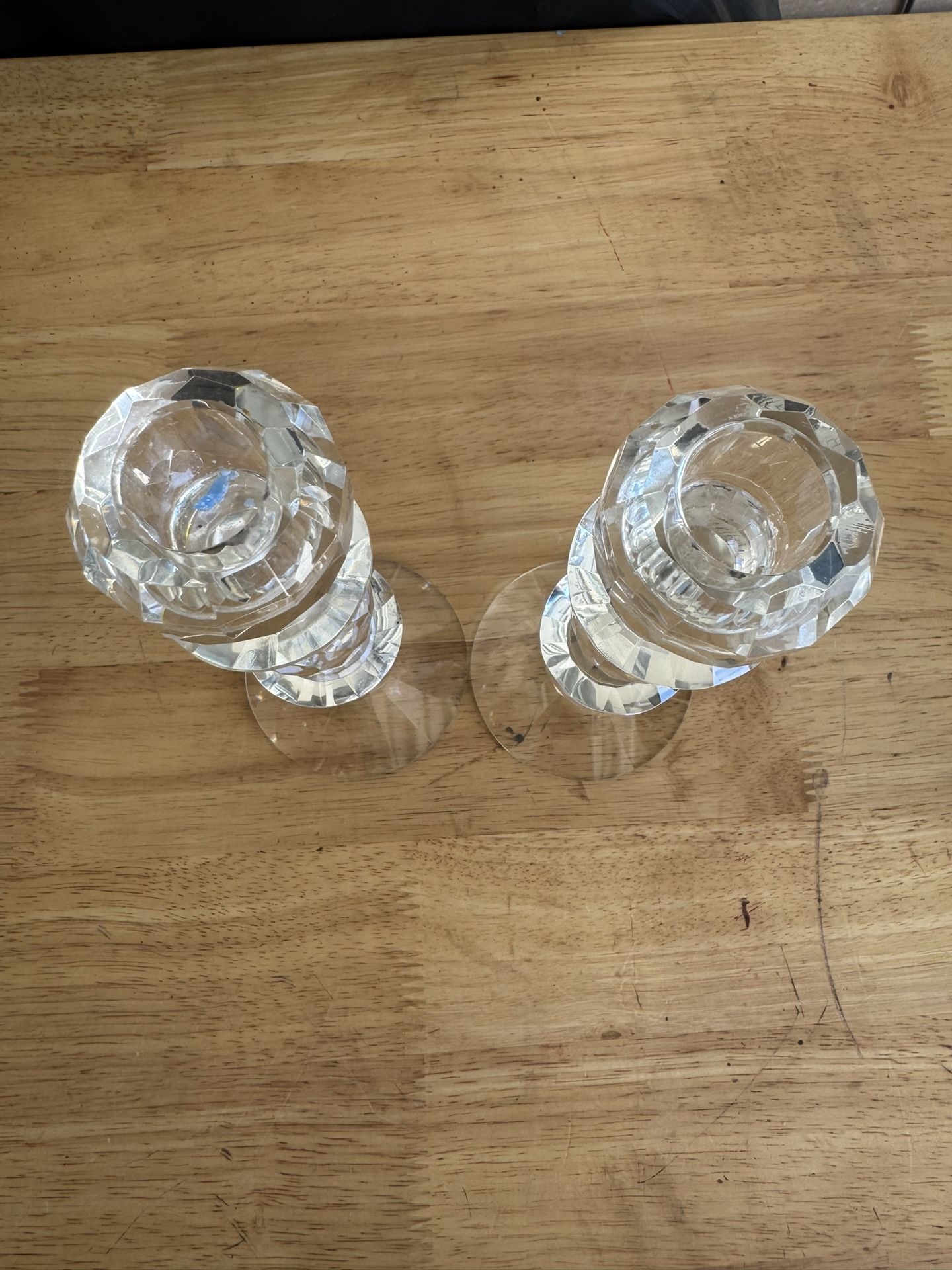 Vintage Glass Candle Holders