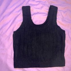 Black Knit Tank Top